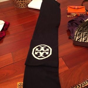 Double Sided Tory Burch Logo Scarf